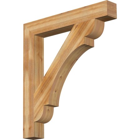 Ekena Millwork Olympic Block Rough Sawn Bracket, Western Red Cedar, 6"W x 44"D x 48"H BKT06X44X48OLY05RWR